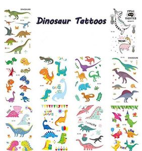 Leuke feestkinderen tatoeages waterdichte niet -giftige cartoon dinosaurus tijdelijke tatoeages voor meisjes jongens verjaardagsfeestje voorstanders kerstevenementen cadeau