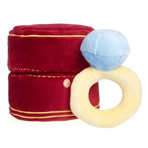 Jouets pour animaux de compagnie amusants en peluche boîte à bagues en peluche jouet amour bague en diamant bague en peluche Ins style coréen bague en diamant chiot à mâcher jouet grinçant 240130