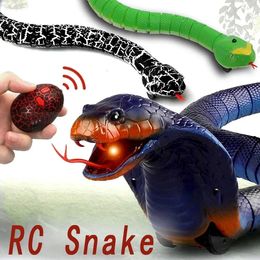 Fun Rc Serpent Robots Jouets pour Enfants Garçons Enfants Fille Télécommande Animaux Prank Chat Animaux Simulation Rattlesnake Électrique Cobra 231229