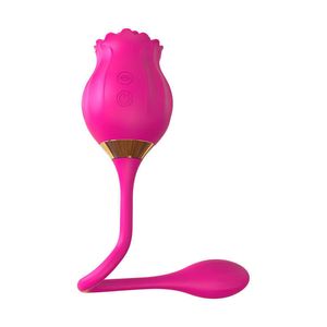 Fun Rose Wind Chime Flower Dames Zuigen Masturbatie-apparaat Fun Jumping Egg Shaker Trillingen Seksuele producten voor volwassenen