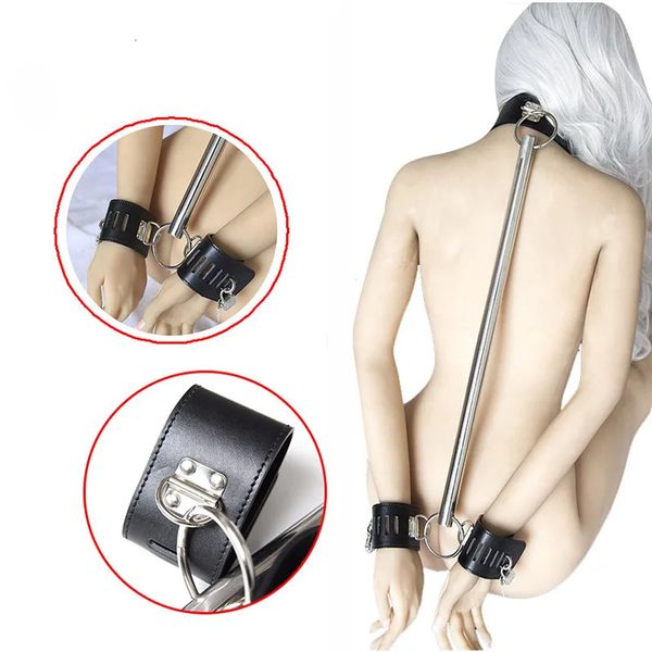 Divertidos juegos sexuales Productos para adultos Bondage Gear Spreader Bar Bdsm Set Collar Esposas Juguetes para adultos Restricciones para parejas 240115