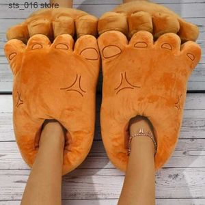 Fun Slippers Big Feet 2024 Nouvelles femmes Géant Giant Ya Coton Carton Home Fur Warm Ladies Chaussures Pluffy Girls Girls Sliders T230828 974