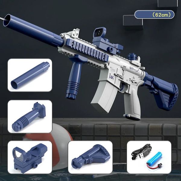 Fun Water Gun Electric M416 AK47 Glock Pistol Shooting Tot Full Automatic Summer Beach Toy For Kids Children Boys Garçons Girls Gift 240417