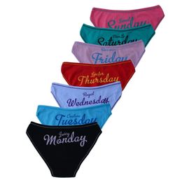 Funcilac 7 stks / partij Dames Ondergoed Katoen Elke weekdagen Sexy Dames slipje Knickers Slips Lingerie voor Vrouwen Maat: M L XL XXL C19040901