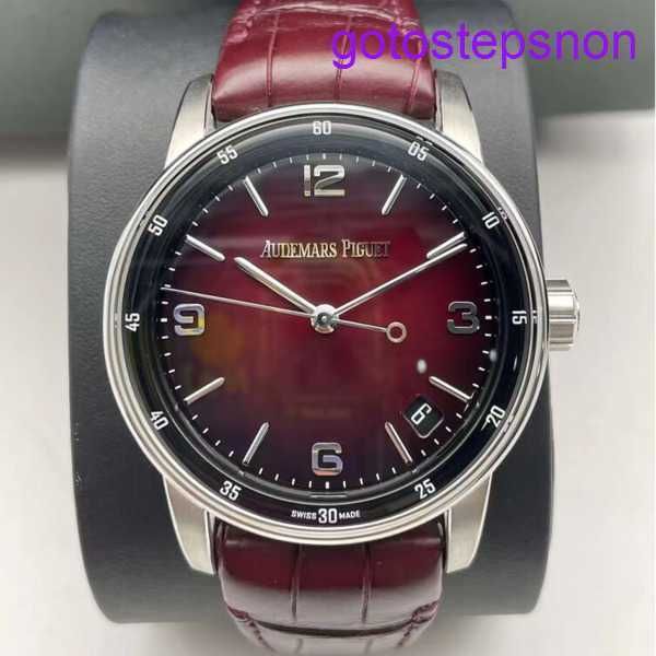 Code de montre de bracelet AP fonctionnels 11.59 série 15210BC Platinum Smoked Wine Red Mens Fashion Business Casual Business Transparent Watch Transparent