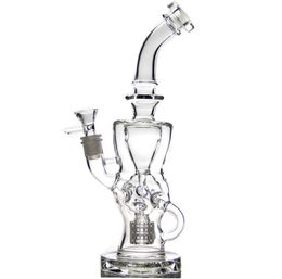 Bong de vidrio FTK funcional Reciclador toro cachimbas fabuloso huevo fumar pipa de agua plataforma de dab plataformas petroleras matriz perc sdf exosfera mundo faber bola gafas conjunta 14.4mm