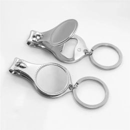 Functionele nagel Clippers Sublimatie Keychain Pocket Knife Bottle Opener Roestvrij staal Vouw Hand Opener Outdoor Portable Key GG