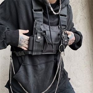 Functionele tactische borstinstallatie voor unisex Fashion Bullet Hip Hop Vest Streetwear Taille Pack Dames Black YB415 220218293B