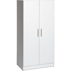 Functionele garderobe kast kast met hangende rail, simplistische 2-deurs araRoire draagbare kast 32 