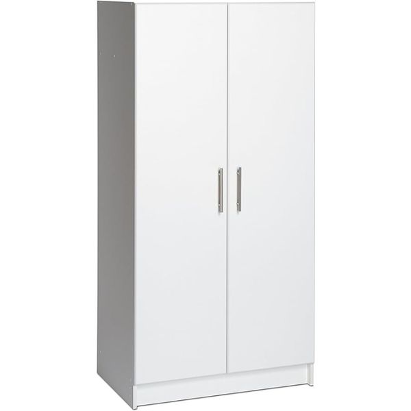 Armoire de placard de garde-robe fonctionnelle avec rail suspendu, armoire à 2 portes simpliste Closet portable 32 