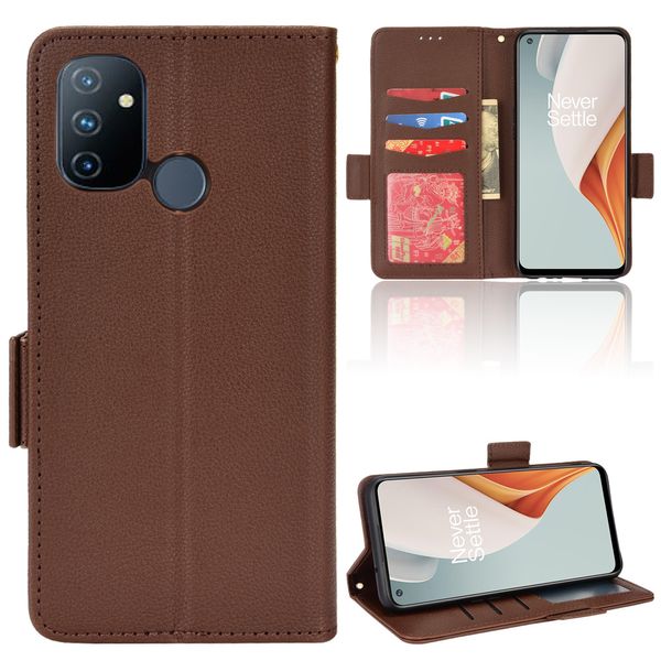 Funda coques de téléphone pour Oneplus Ace Nord 2T CE2 N20 N200 CE 10 9 8T litchi portefeuille étui en cuir PU rabat magnétique