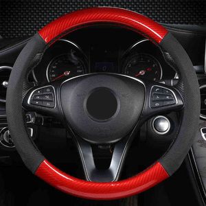Funda Volante Coche Universal Steering Wheel Cover 3D Carbon Fiber Leather Accessoires Interior Volante Deportivo Coprivolante J220808