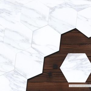 Funlife – autocollant de carrelage hexagonal en marbre, autocollant mural de cuisine, facile à nettoyer, bâton de pelage, auto-adhésif, dosseret de cuisine, 2919