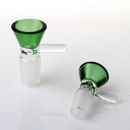 Bols en verre d'entonnoir de 14mm 18mm avec la pièce de bol de bong en verre de joint mâle pour les tuyaux de plate-forme de Dab de bongs d'eau en verre