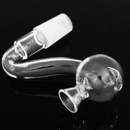 Trechterontwerp 14 mm mannelijk vrouwelijk helder gebogen gebogen glazen oliebrander pijpbevestiging met gebogen grote kopkom