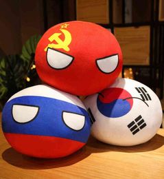 Drôle 10cm Polandball country mini-ball jouet peluche pendentif en peluche countryball ussr usa france russia uk japon allemand italie h114172664