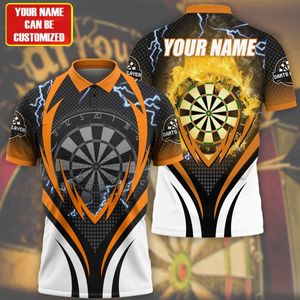 Grappige 3D Dart Custom Print Polo T-shirt Voor Mannen Mode Revers Korte Mouw Tops Zomer Trend Vintage Kleding Oversized T-shirts 231226