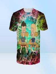 T-shirts imprimés en 3D drôles nouvelle mode hommes vêtements Beavis et Butthead t-shirt coloré été hauts à manches courtes unisexe t-shirts AB0224780326