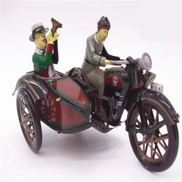 Collection drôle pour adultes, jouet à remonter rétro en métal, homme en étain, monter un tricycle, jouet mécanique, jouet mécanique, figurines, modèle cadeau pour enfants 240103