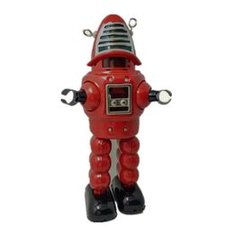 Grappige volwassen collectie retro Wind Toy Metal Tin Space Mechanical Planet Bullet Robot Clockwork Toy Figures Model Kids cadeau 240329