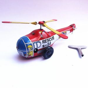 Grappige volwassen collectie retro wind speelgoed metalen tin Het propeller vliegtuig mechanisch speelgoed klokwerk speelgoed figuren model kinderen cadeau 240401