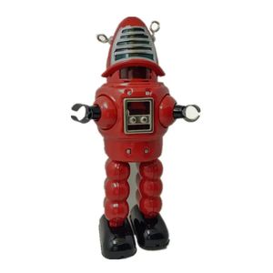 Collection adulte amusante Retro Wind Up Toy Metal Space Space mécanique Planète Bullet Robot Corloge-travail Figures de jouets Modèles Gift Kids 240329