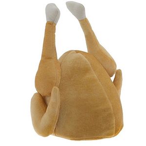 Grappige volwassen pluche geroosterde kalkoenhoed voorkeur Velvet Thanksgiving Christmas Holiday Party Festival Cosplay Kostuum Cap Chicken Jurk Toy B0809