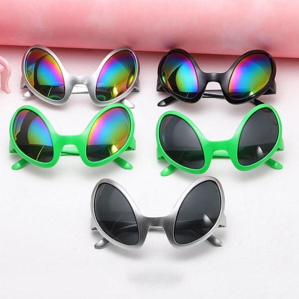 Divertidos alienígenas disfraz gafas lentes de arco iris ET gafas de sol Halloween adultos niños fiesta accesorios suministros 220705