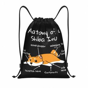 Grappige Anatomie Van Een Shiba Inu Trekkoord Tassen voor Winkel Yoga Rugzakken Mannen Vrouwen Japanse Hond Minnaar Sport Gym Sackpack j61i #