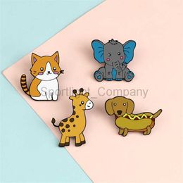 Broches de animales divertidos, broches personalizados de elefante, gato, jirafa, perro, bolso, camisa, chaquetas, Pin de solapa, insignias, joyería de dibujos animados, regalo para niños