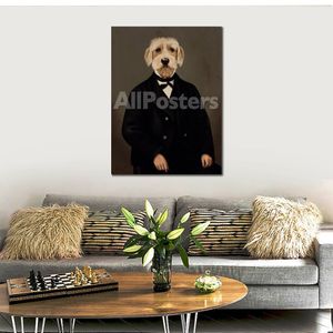 Grappige Dieren Hond Portret Schilderij Jeune Homme De Bonne Famille Thierry Poncelet Canvas Art Handgemaakte Home Office Decor