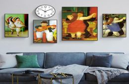 Grappige kunst dikke danser paar canvas schilderijen van Fernando Botero posters en prints woonkamer muur kunst foto decoratie9010249