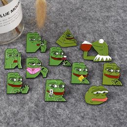 Badge drôle dessin animé la grenouille, broches en émail, broche Animal, bijoux cadeau pour amis