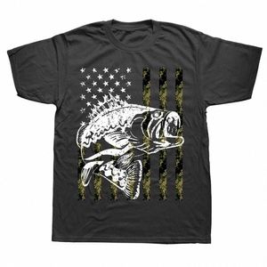 drôle Bass Fishing Drapeau Poisson Pêcheur T-shirts Graphique Streetwear À Manches Courtes Cadeau D'anniversaire Carpe Pêche T-shirt Vêtements Pour Hommes S3GP #