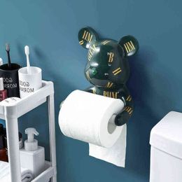 Porte-mouchoirs en forme d'ours drôle, Statue d'ours en résine murale, décoration murale, porte-papier pour serviettes de toilette, porte-mouchoirs, salle de bains, cuisine H11210r