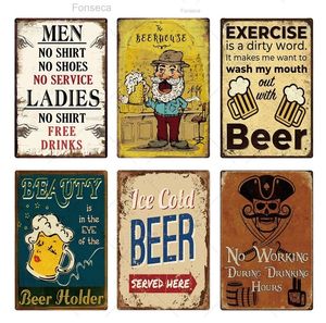 Cartel de hojalata de Metal para cerveza, cartel artístico Vintage, decoración de placa de Metal para cerveza, casa, Bar, Club, hombre, decoración de cueva, placa de 30x20cm W03