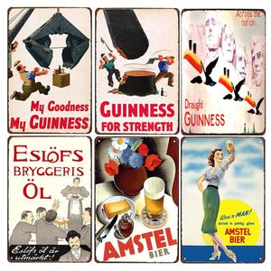 Grappig bier Vintage Tin Painting Decoration Poster Signs voor Wall Bar Pub Club Cafe Retro Metal Plaque Home Decor Paten 30x20cm W03