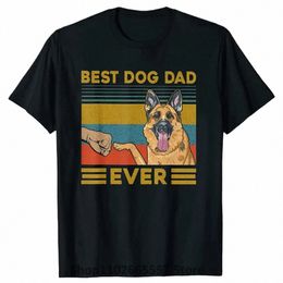 drôle meilleur chien papa jamais berger allemand rétro vintage t-shirts été cott streetwear manches courtes cadeaux d'anniversaire t-shirt N9Qx #