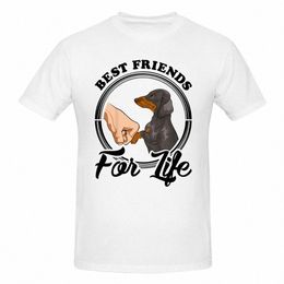 Divertido mejor amigo Dachshund perro camisetas gráfico Cott Streetwear manga corta regalos de cumpleaños estilo de verano camiseta para hombre 16Ih #