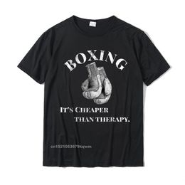 Camiseta de boxeo divertida que la terapia Design Mens Top Camisetas Tops de algodón Camas impresas en 220509