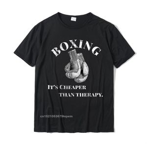 Grappige boks-t-shirt er dan therapieontwerp heren bovenste t-shirts katoentoppen T-stukken gedrukt op 220509