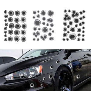 Funny Car Stickers 3D Bullet Hole Car Side Stickers Car-covers Motorcycle Scratch Realistic Bullet Hole Waterproof Stickers
