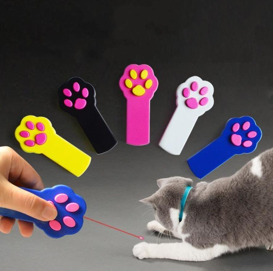 Funny Cat Paw Beam Laser-Toy Interattivo Puntatore laser rosso automatico Esercizio giocattolo Articoli per animali Rendi felici i gatti GG02L