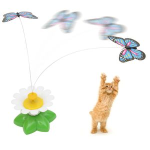 Jouets amusants pour chats, rotation électrique automatique, papillon coloré, chaton, chien, jouet d'entraînement à l'intelligence, fournitures pour animaux de compagnie, JK2012XB