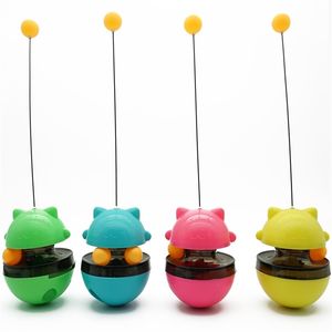 Funny Cat Toys Pet Slow Leaking Ball Balle de nourriture Eonal Tumbler Distributeur de jouets IQ Imp Formation Fournitures pour animaux de compagnie 211122