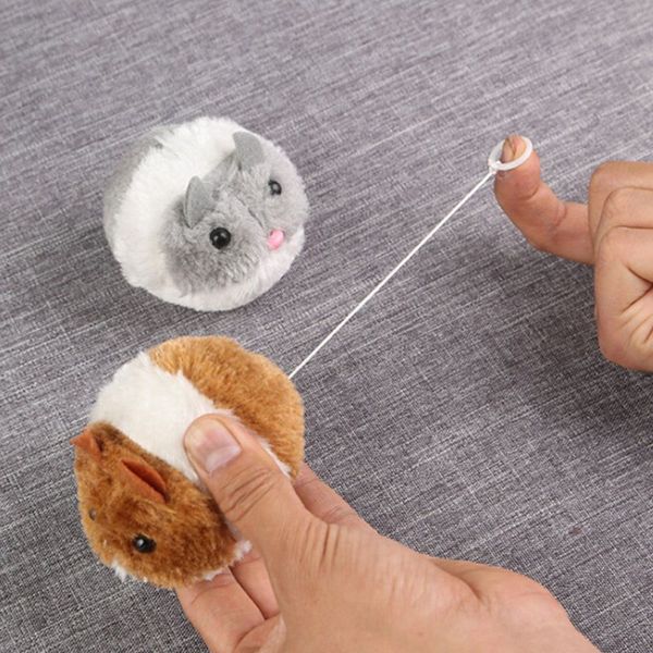 Drôle chat jouets souris vibrantes lignes de traction souris en peluche déplacer fausses souris horloge petite grosse souris combat chats fournitures pour animaux de compagnie