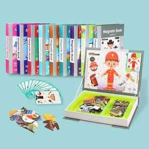 Livre magnétique intelligent pour enfants drôles Puzzles de dessin animé 3D Puzzle jeu de formation cérébrale jouets éducatifs pour enfants cadeau jouet de Noël 240306