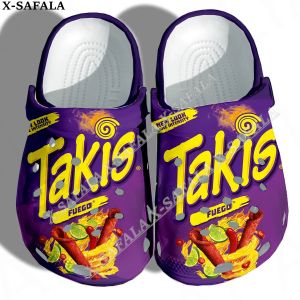 Chips drôles Takis Food Snack 3D Print Men Femmes Classic Clogs Slippers Chaussures Eva Ligtweight Sandals Summer Beach Outdoor-2