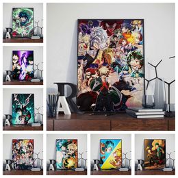 Grappige klassieke kunst muur schilderen Japanse anime mijn helden academie personage poster canvas schilderen jongens kamer muur decoratie kinderen geschenken cuadros