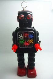 COLLECTION CLASSIQUE DROINT Rétro Clockwork Wind Up Metal Walking Tin Gear Robot Robot Robot High-Wel